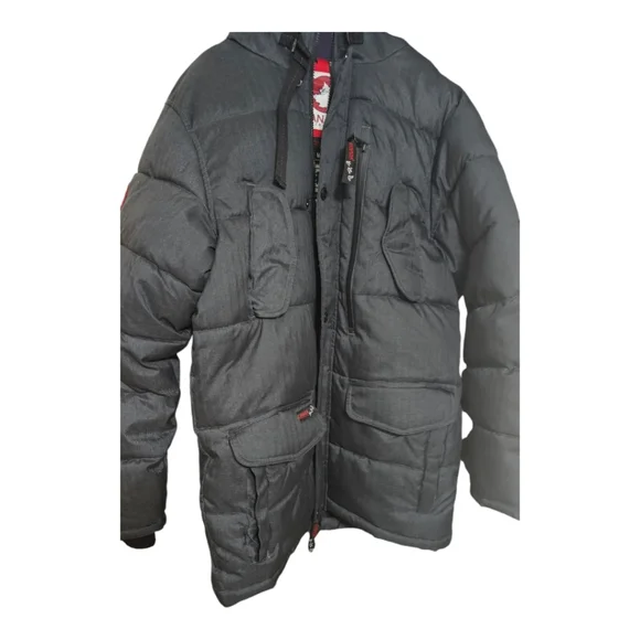 CANADA WEATHER GEAR Men's Hooded Parka Blue M - Picture 3 of 8